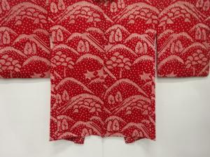 きぬたや謹製　本絞り　遠山に樹木・楓模様　羽織